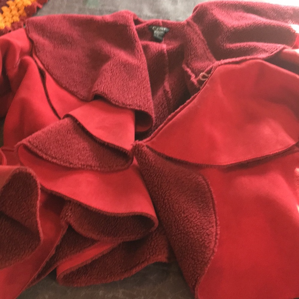 Ladies Double-Breasted Faux Suede Jacket.
